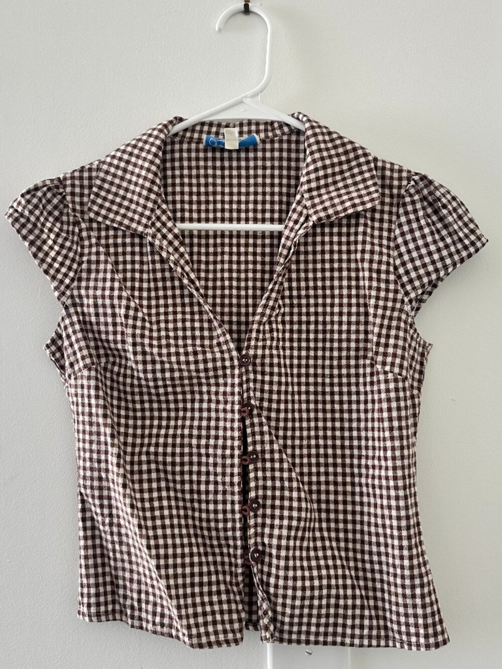 Brown and white gingham Pacsun shirt